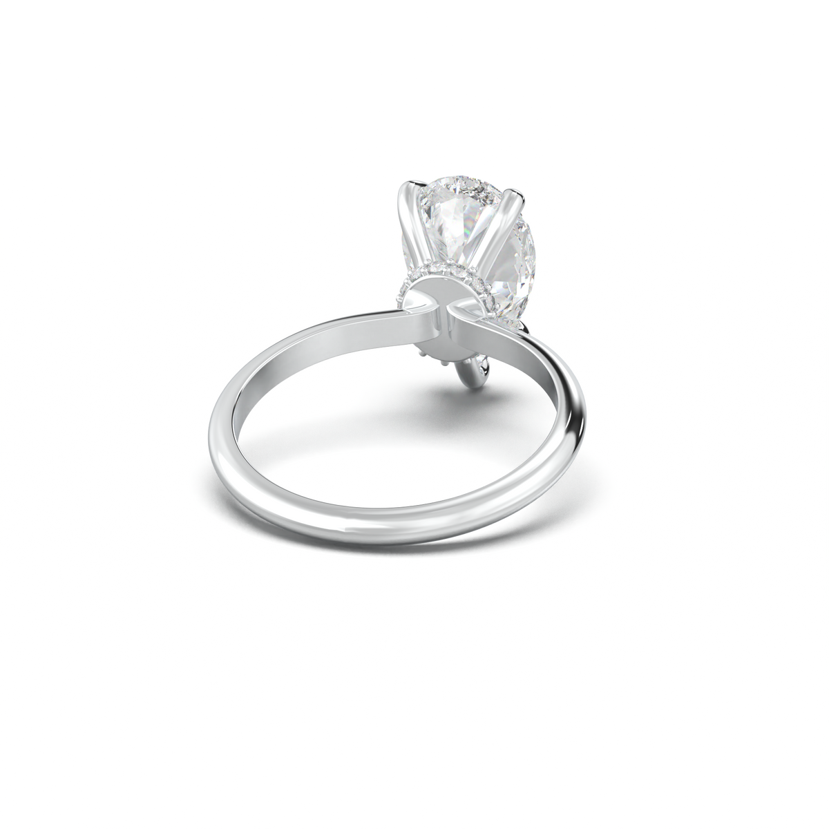Pear Hidden Halo Engagement Ring