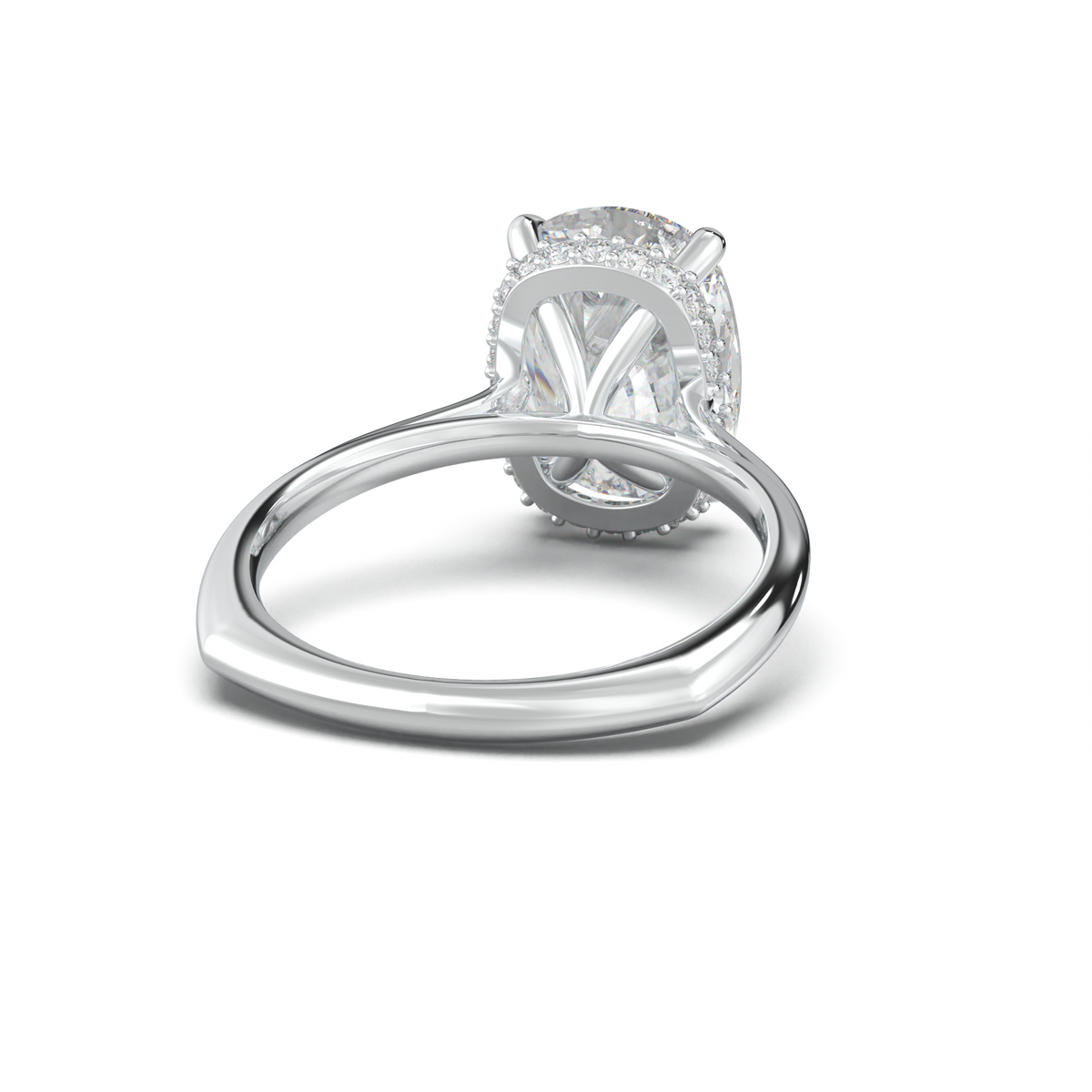 Cushion Hidden Halo Engagement Ring