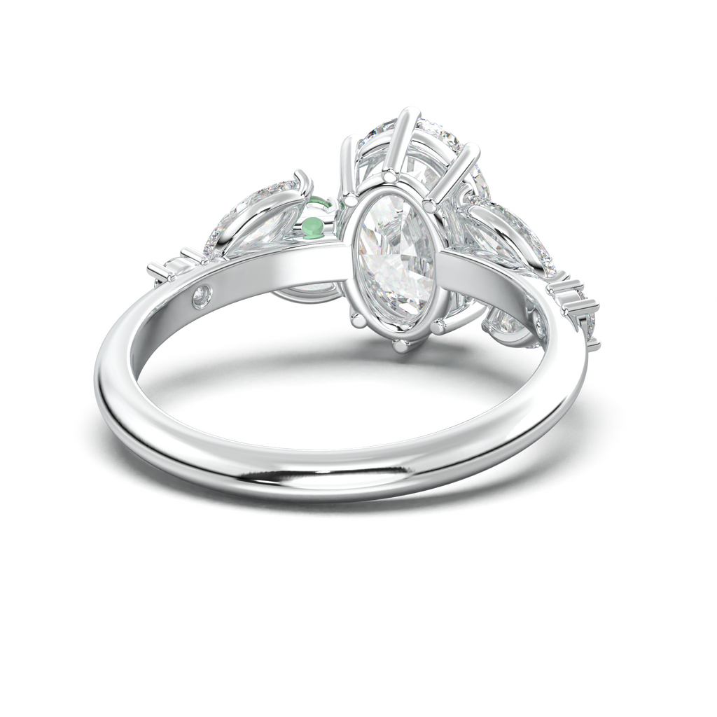 Oval Marquise-Accent Engagement Ring