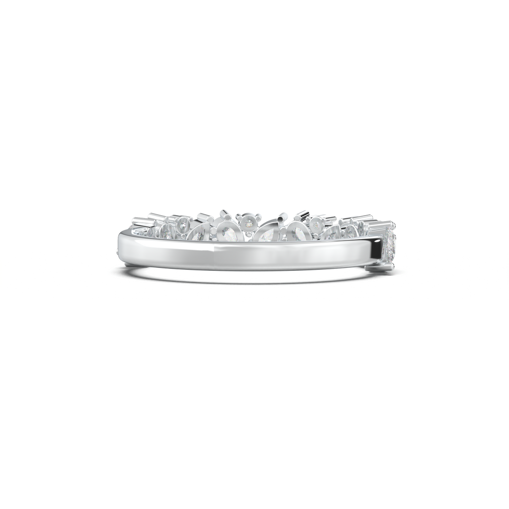 Alternating Pear & Round Half-Eternity Wedding Band