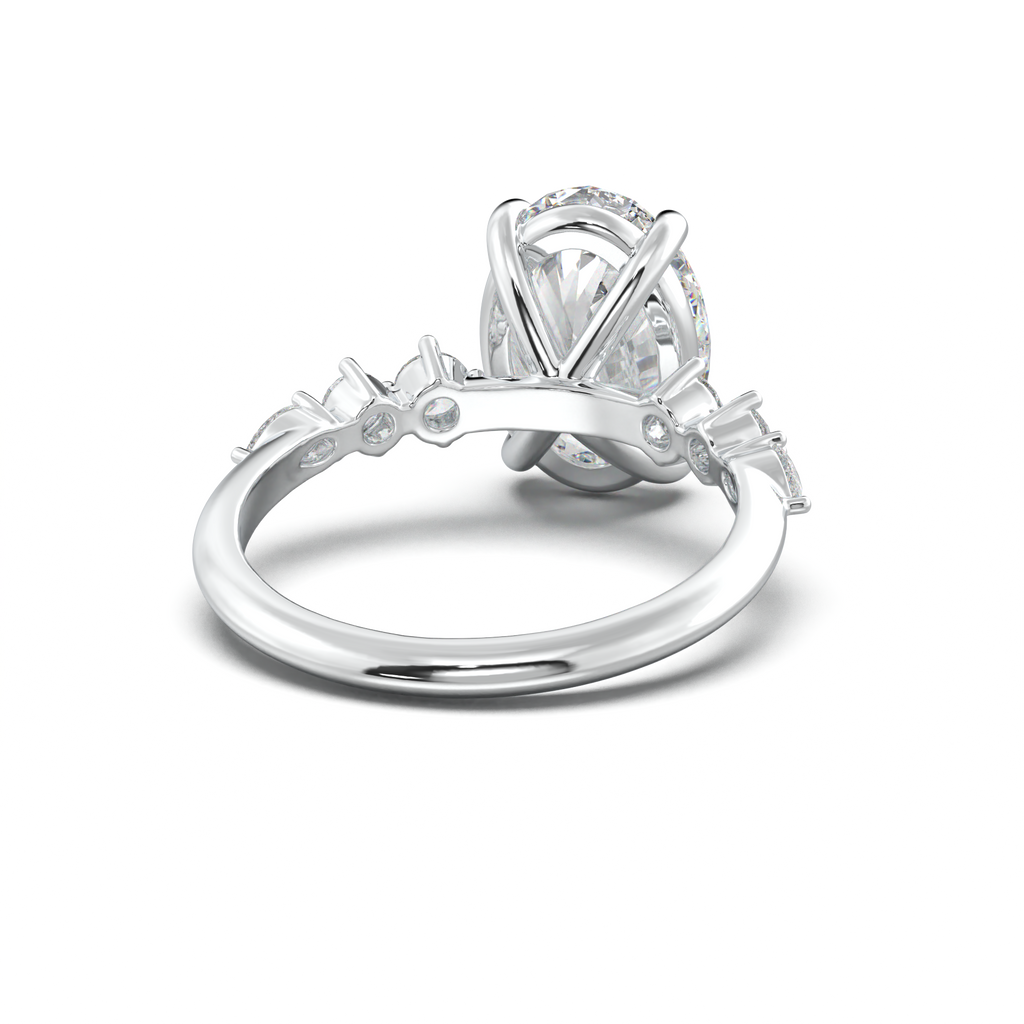 Oval Pear-Accent Engagement Ring