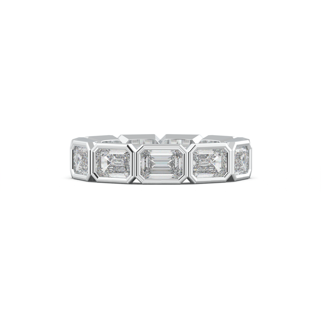 Emerald-Cut Bezel-Style Eternity Wedding Band