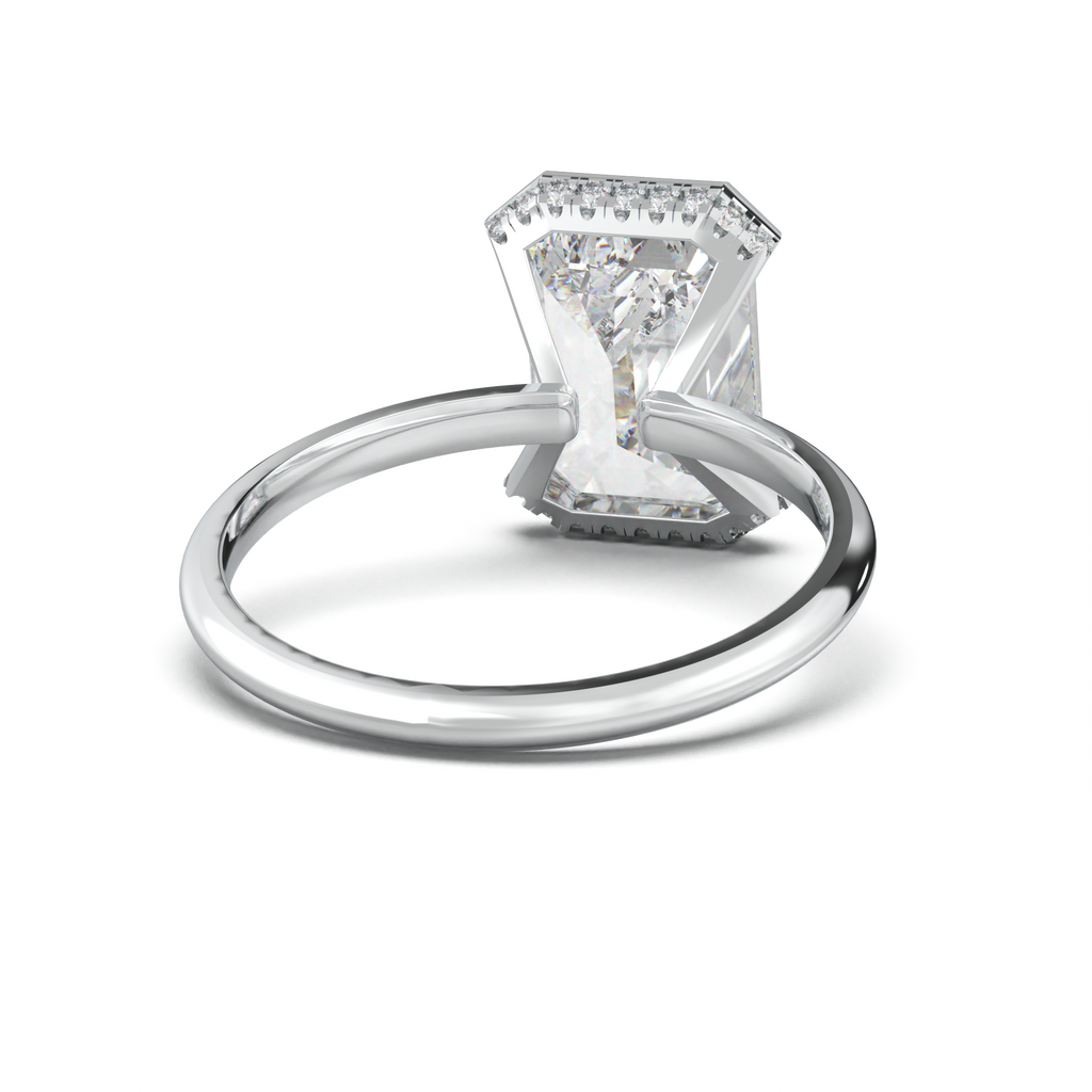 Emerald Hidden Halo Engagement Ring