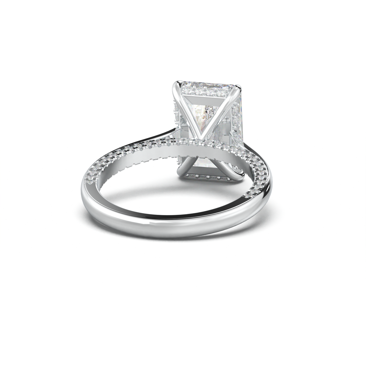 Radiant Pavé Hidden Halo Engagement Ring