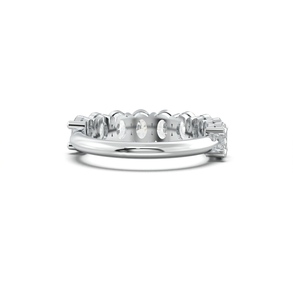Nine-Oval Half-Eternity Wedding Band