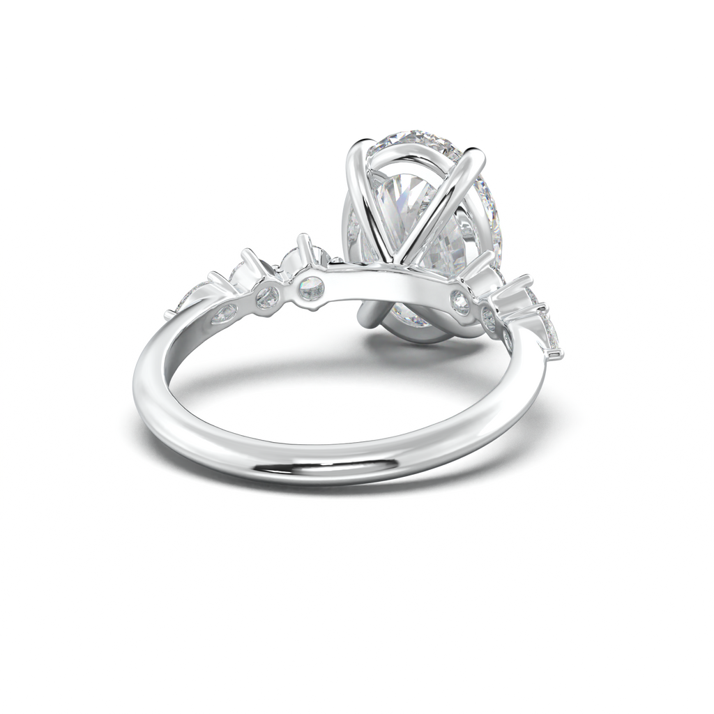 Oval Pear-Accent Engagement Ring