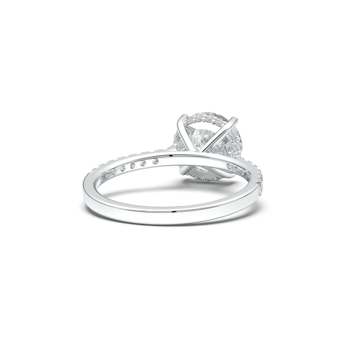 Round Pavé Engagement Ring