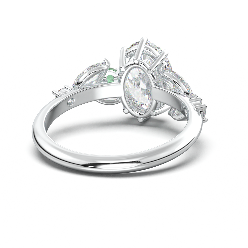 Oval Marquise-Accent Engagement Ring