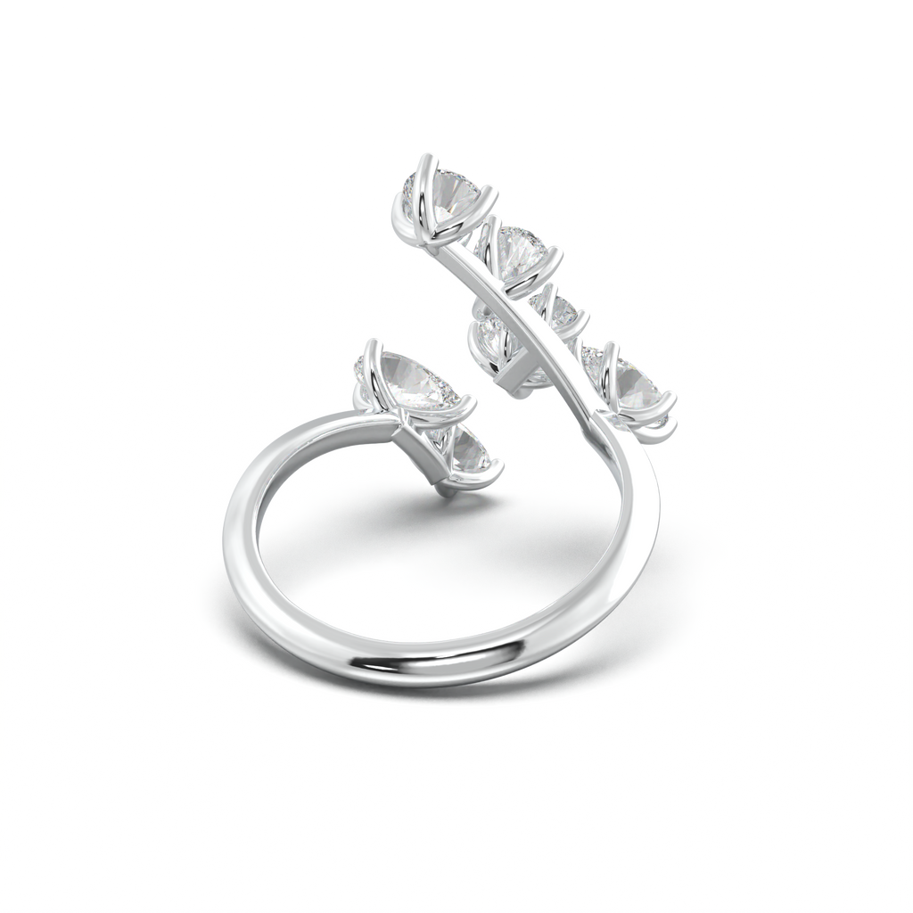 Asymmetric Mixed-Shape Diamond & Peridot Ring