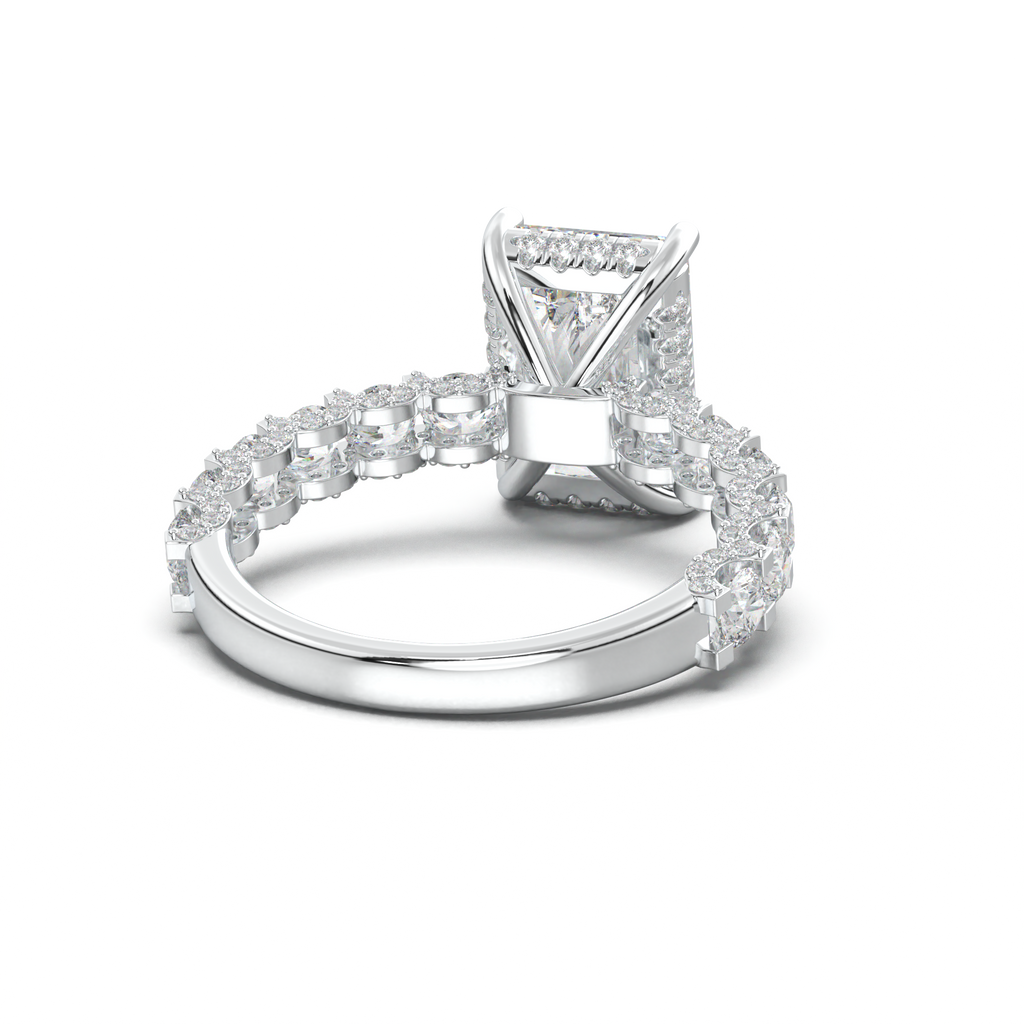 Radiant Diamond Band Engagement Ring