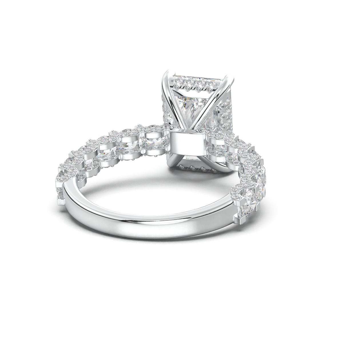 Radiant Diamond Band Engagement Ring