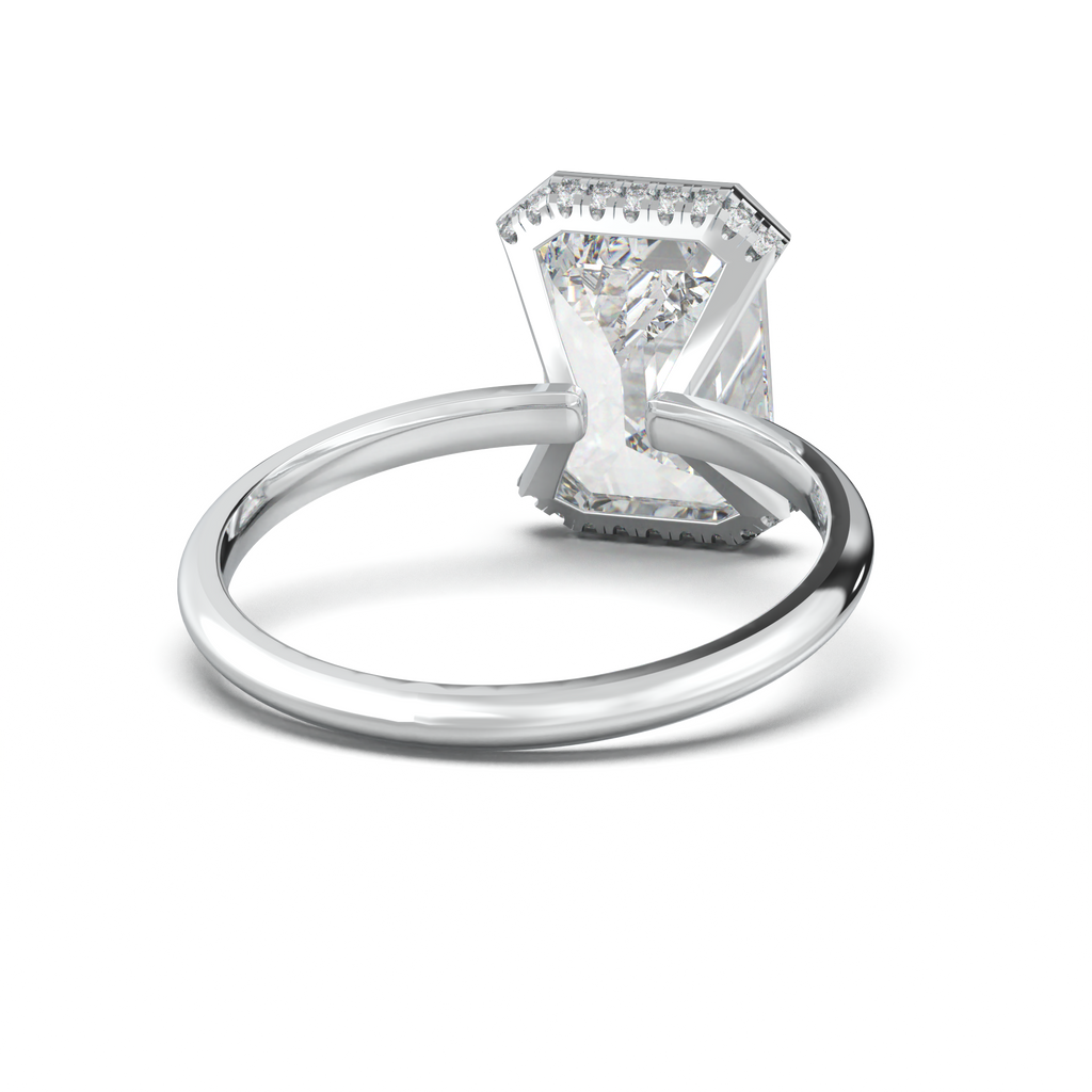 Emerald Hidden Halo Engagement Ring