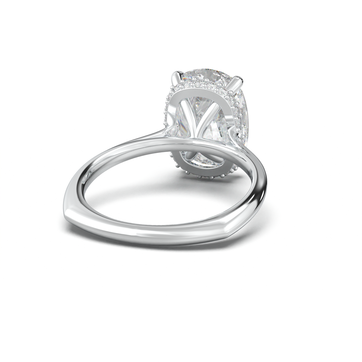 Cushion Hidden Halo Engagement Ring