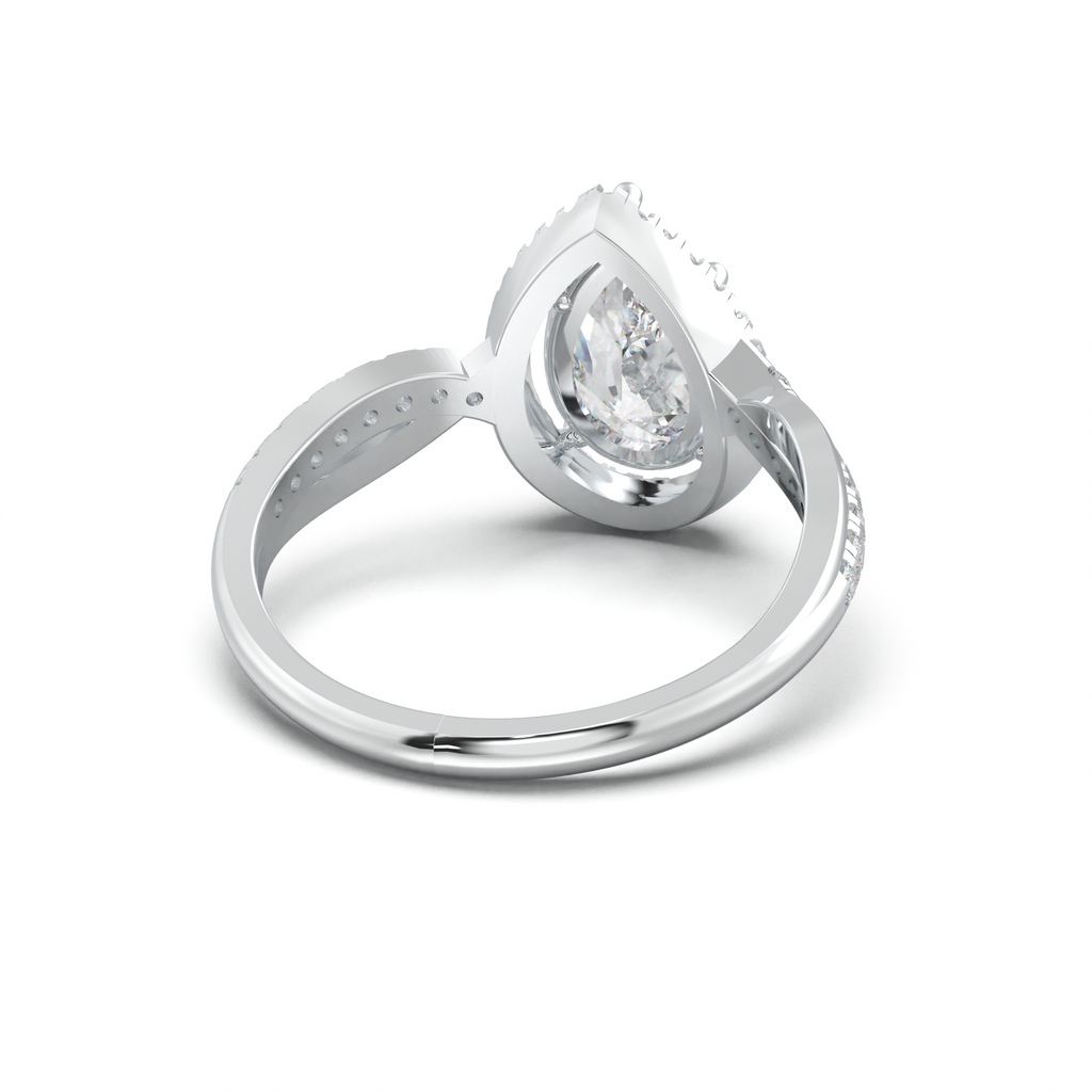 Pear Halo Twisted Pavé Engagement Ring