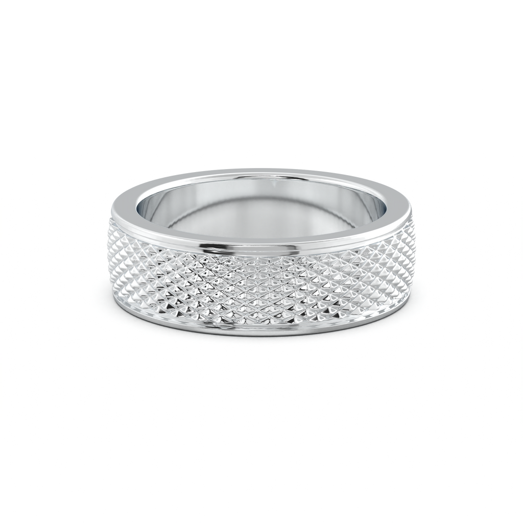 Diamond-Cut Textured Men's Wedding Band