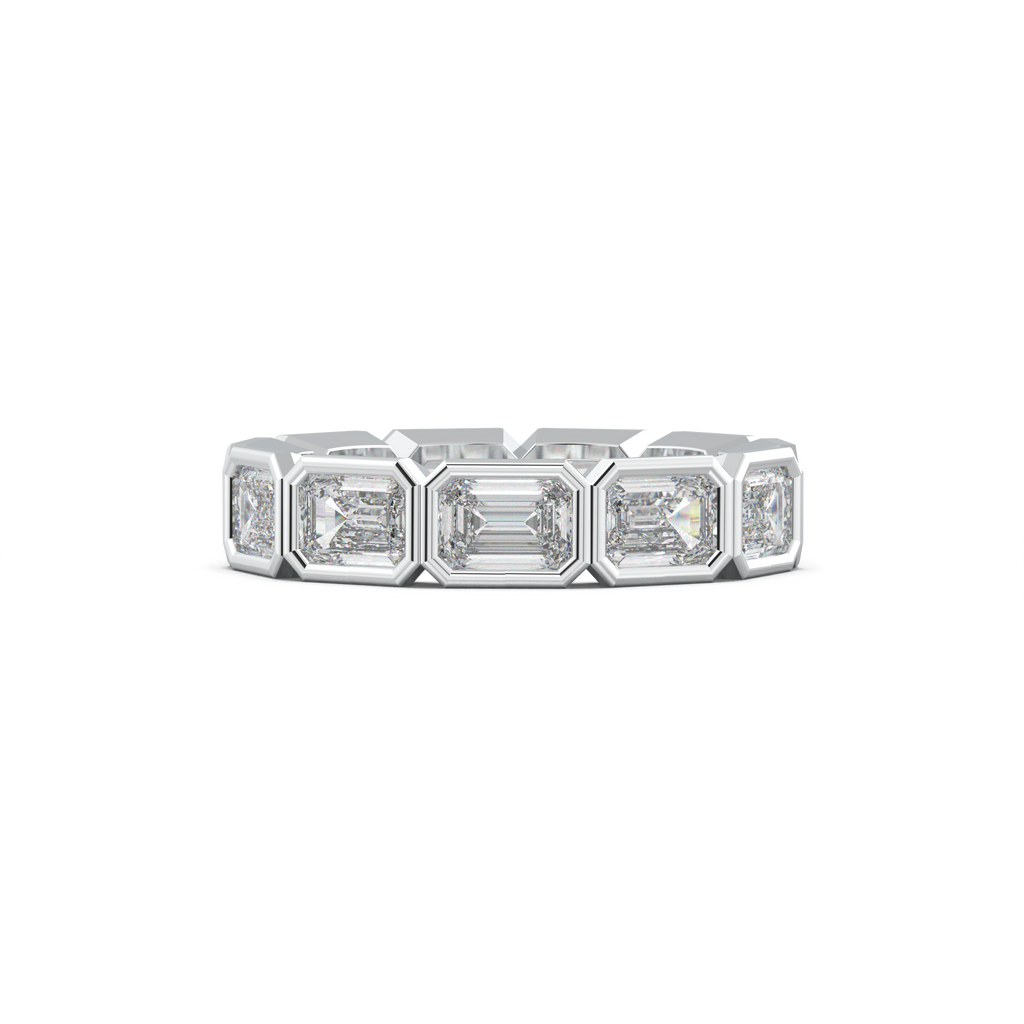 Emerald-Cut Bezel-Style Eternity Wedding Band