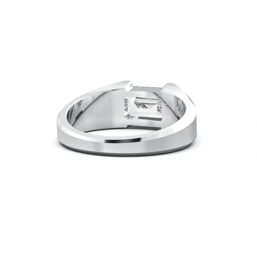 East-West Emerald Men's Ring