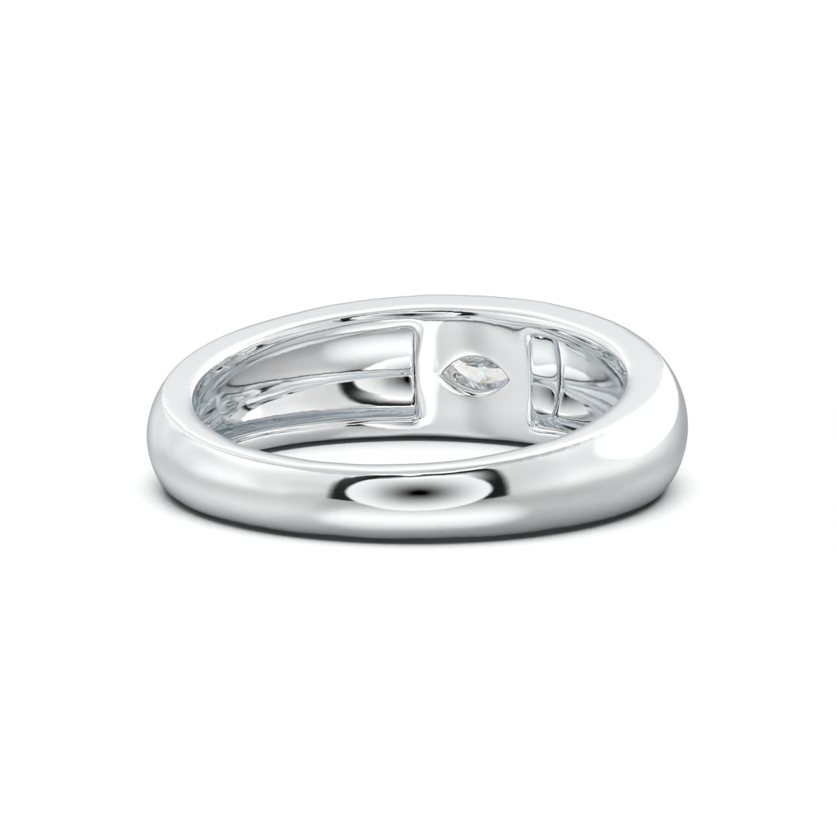 Flush-Set Marquise Men's Band