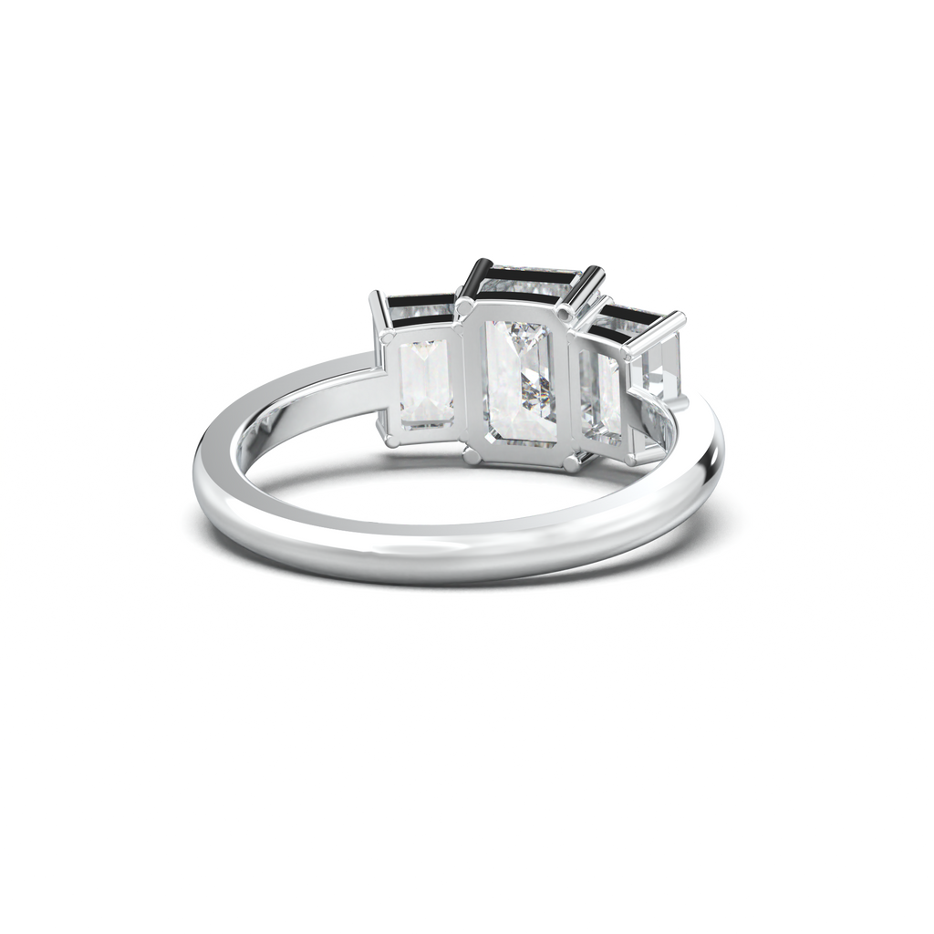 Emerald Three-Stone Engagement Ring