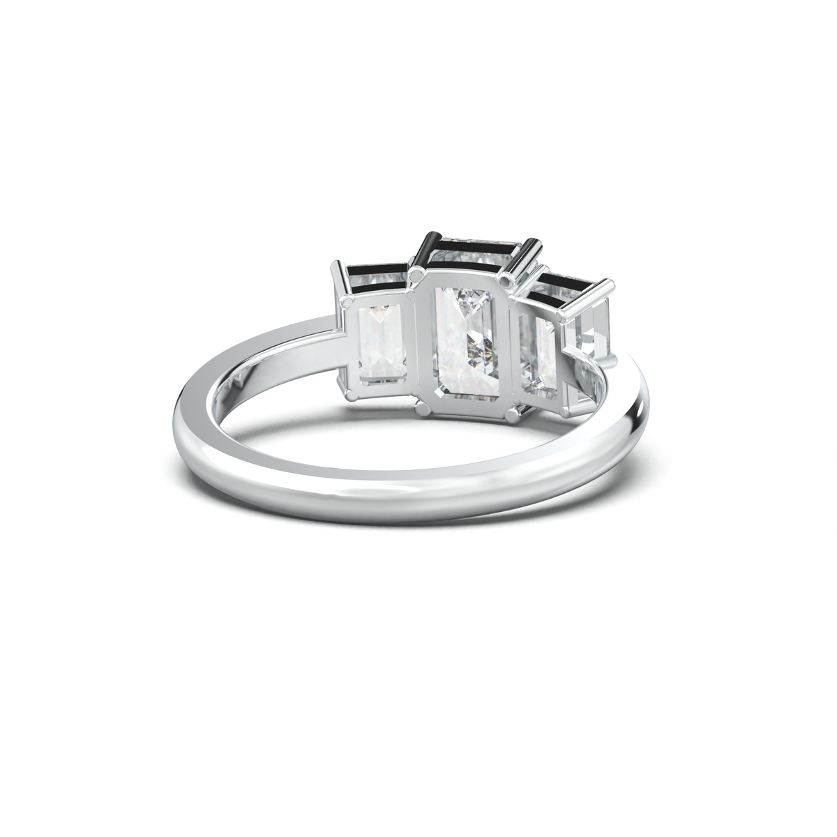 Emerald Three-Stone Engagement Ring