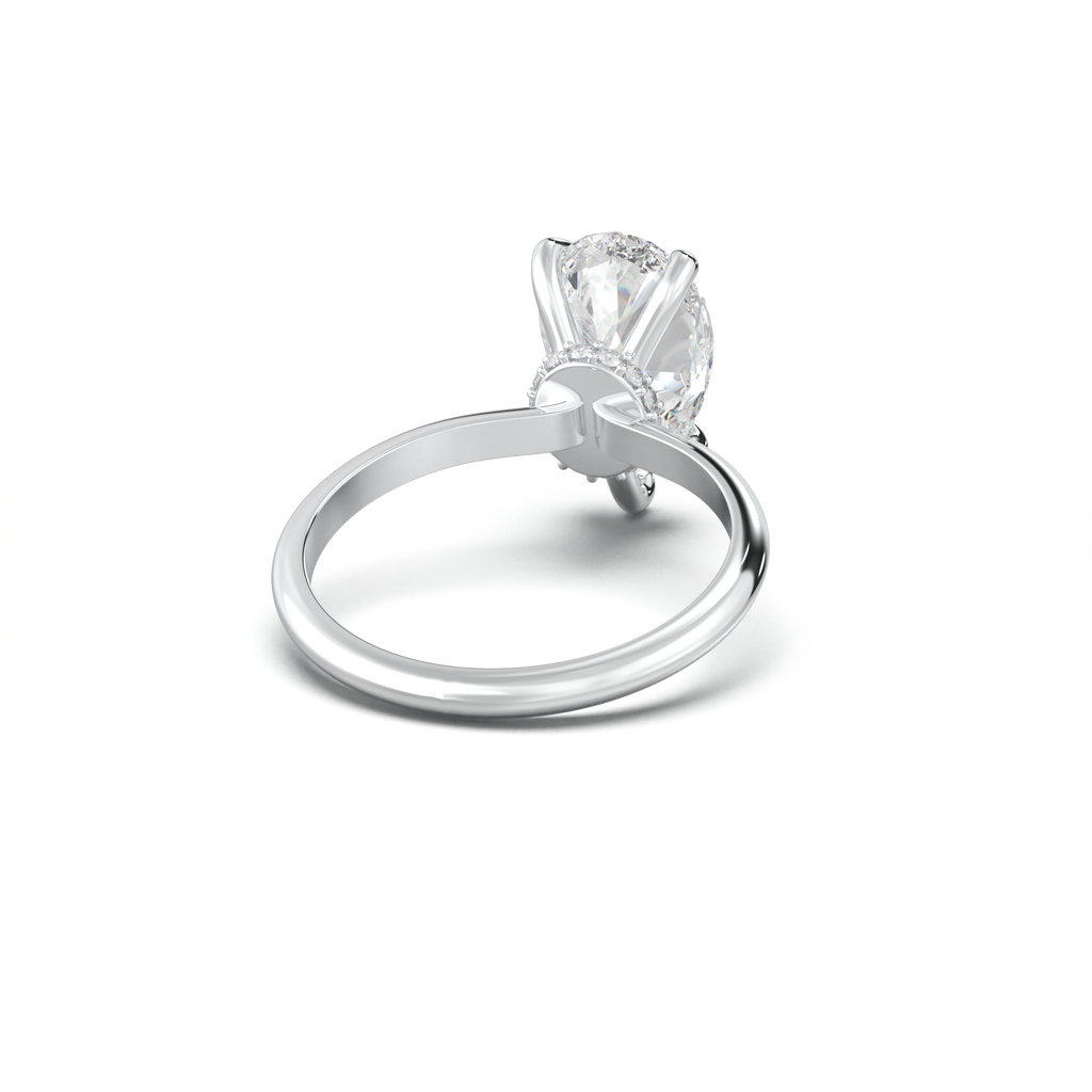 Pear Hidden Halo Engagement Ring