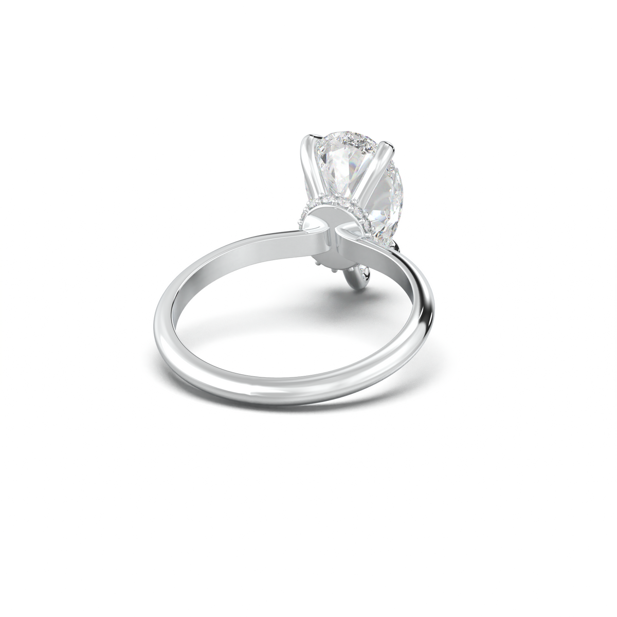 Pear Hidden Halo Engagement Ring