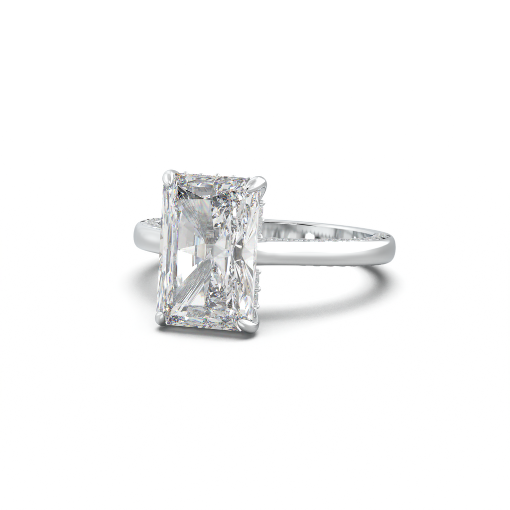 Radiant Pavé Hidden Halo Engagement Ring