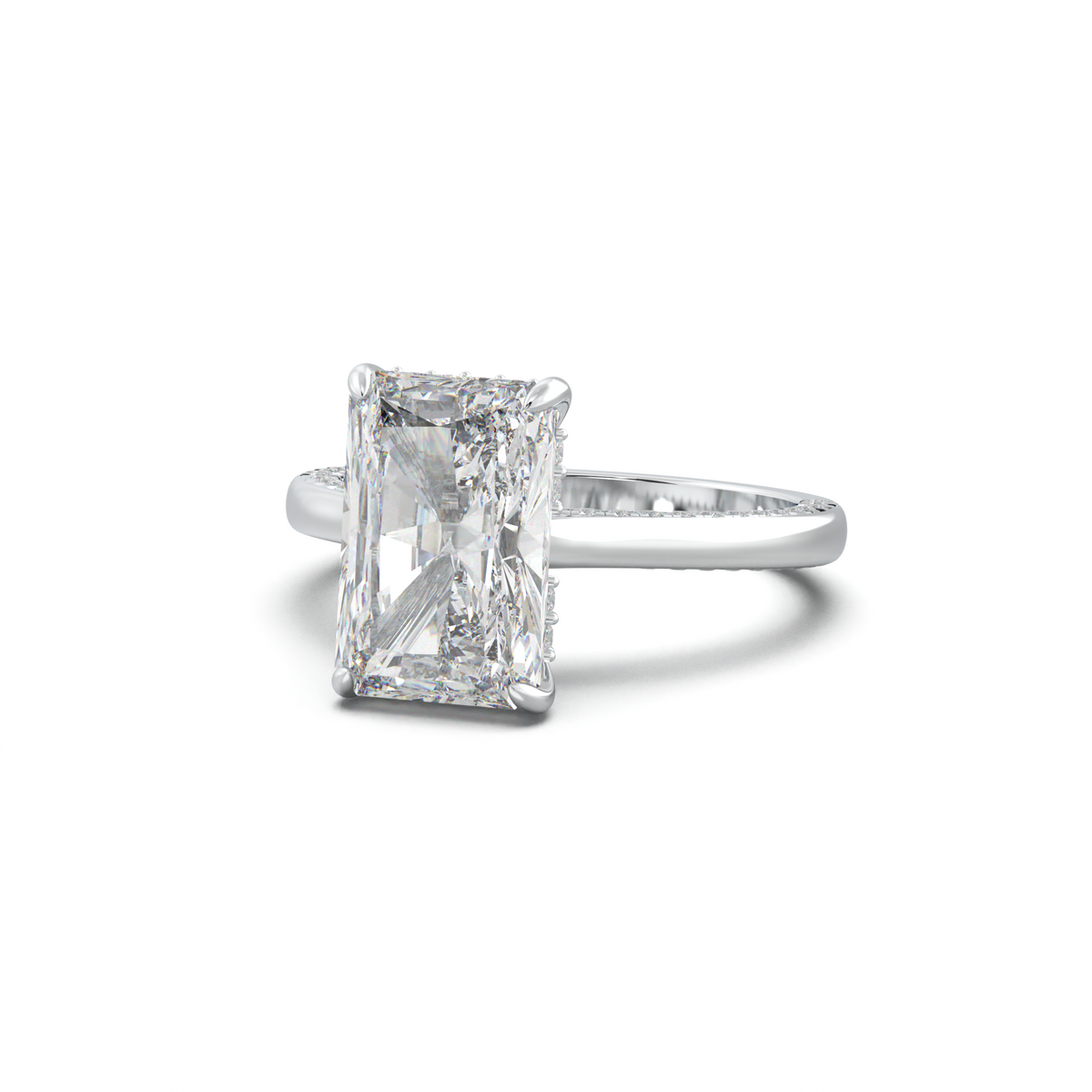 Radiant Pavé Hidden Halo Engagement Ring