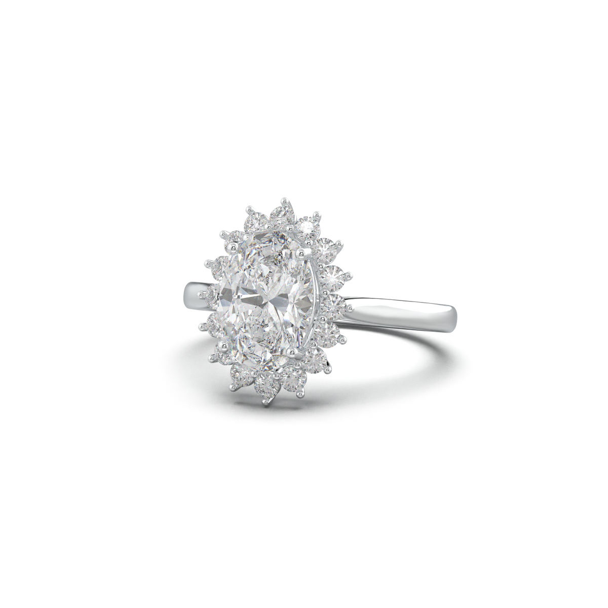 Oval Halo Engagement Ring