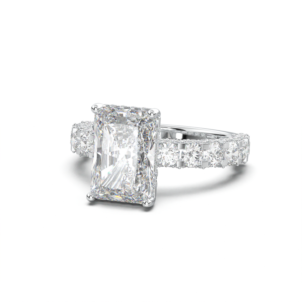 Radiant Diamond Band Engagement Ring