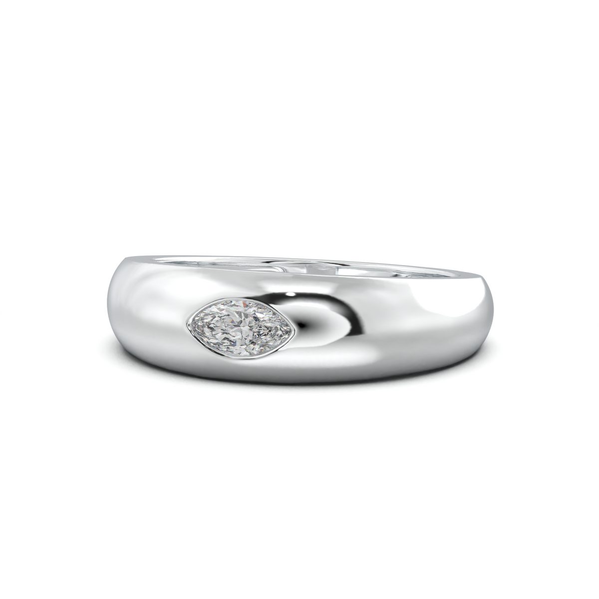 Flush-Set Marquise Men's Band