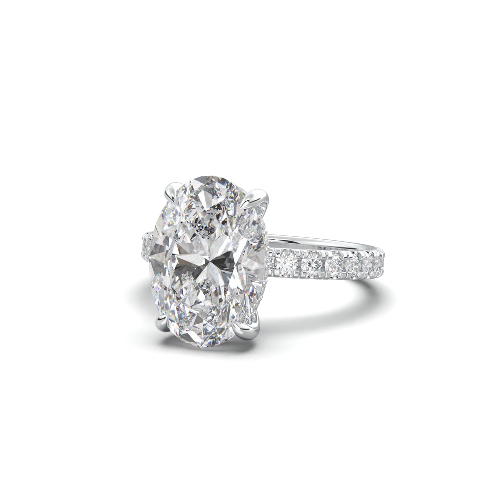 Oval Pavé Hidden Halo Engagement Ring