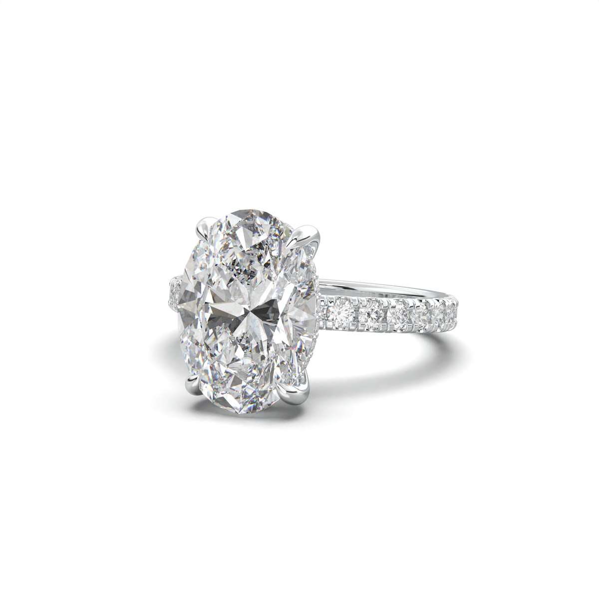 Oval Pavé Hidden Halo Engagement Ring
