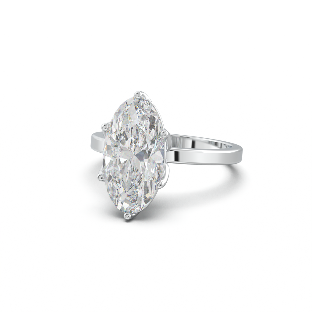 Oval Diamond-Accent Gallery Engagement Ring
