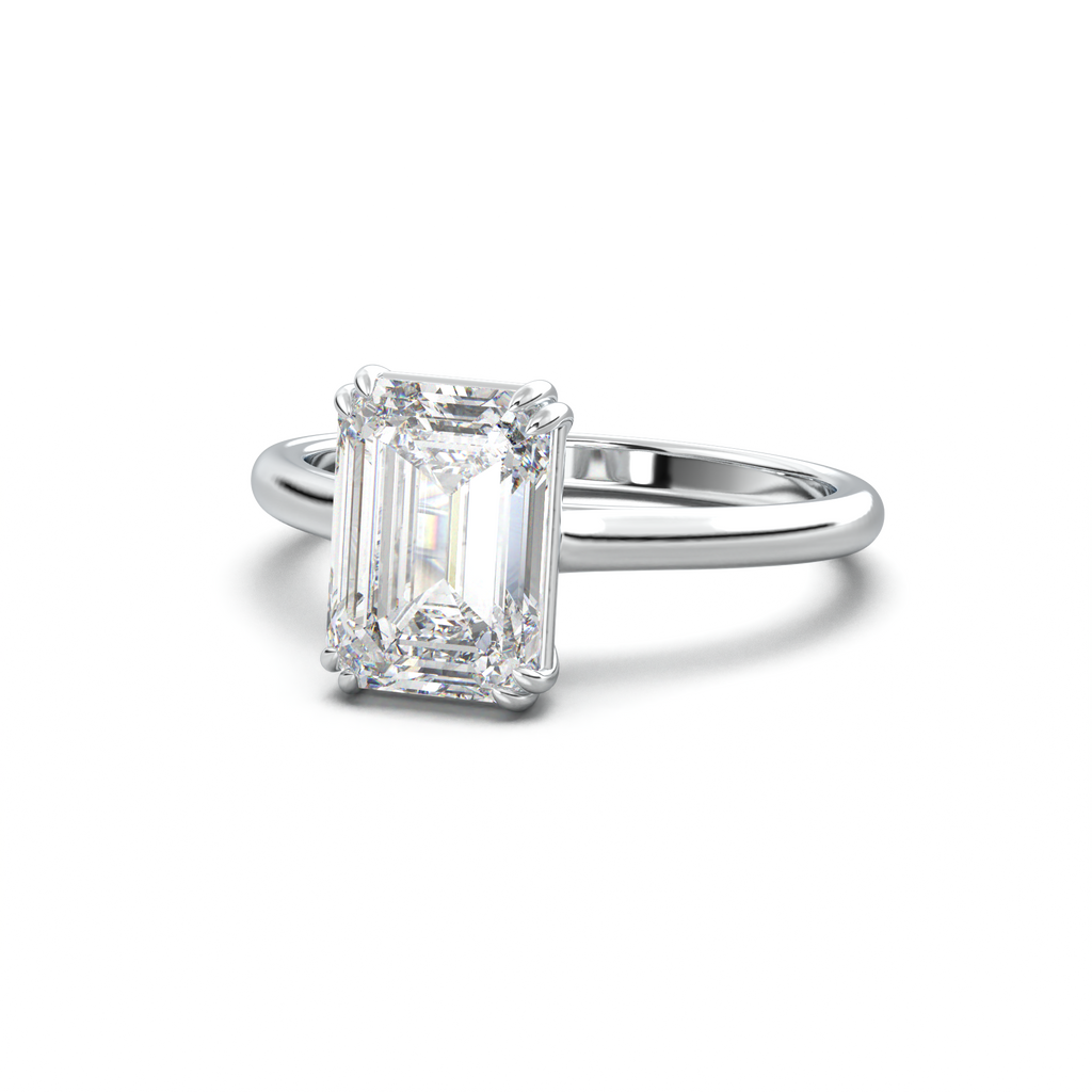 Emerald Solitaire Engagement Ring