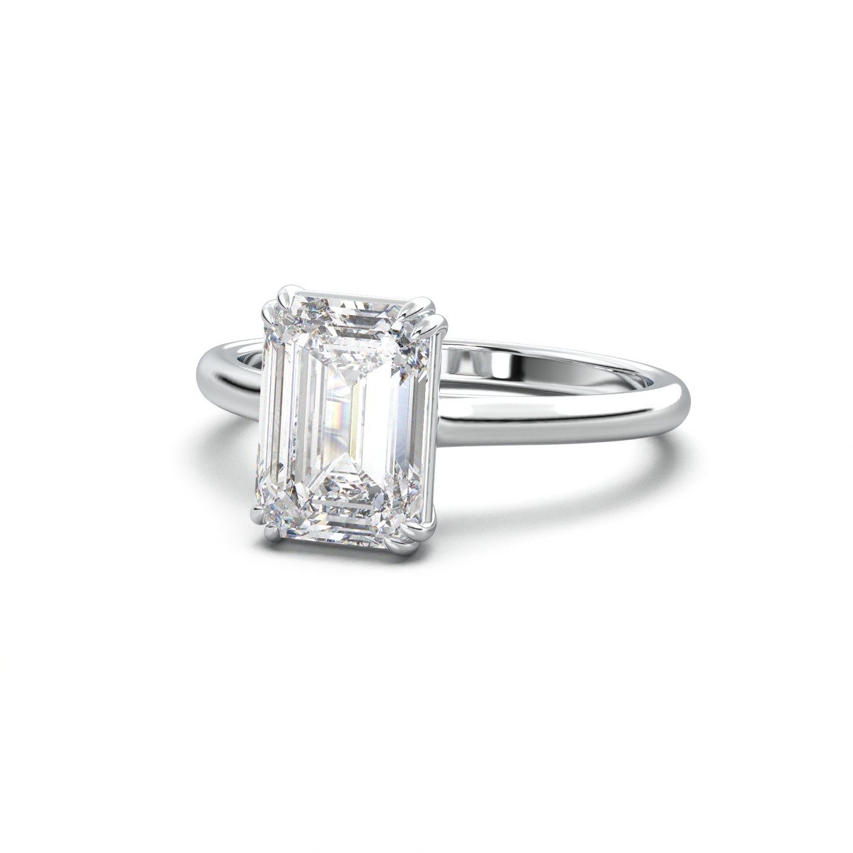 Emerald Solitaire Engagement Ring