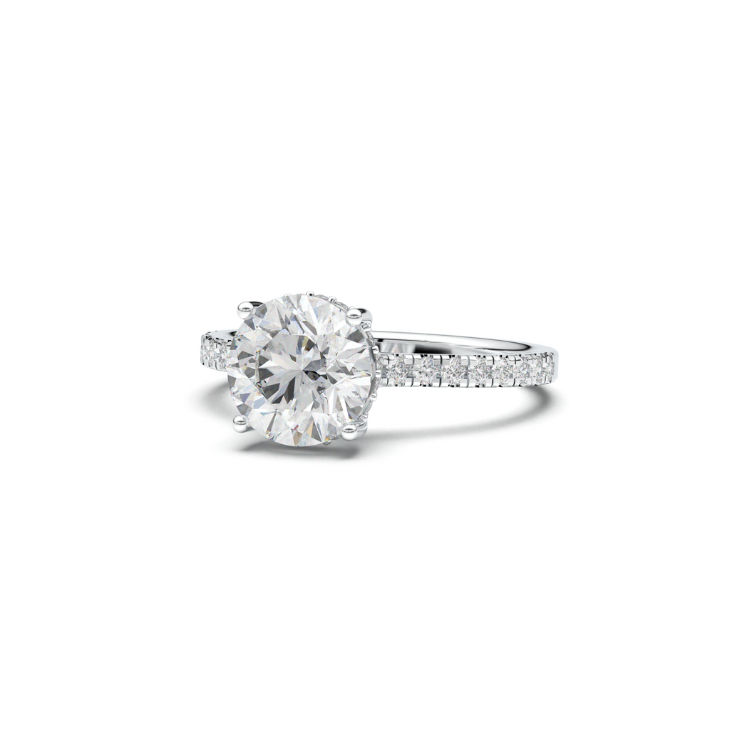 Round Pavé Engagement Ring
