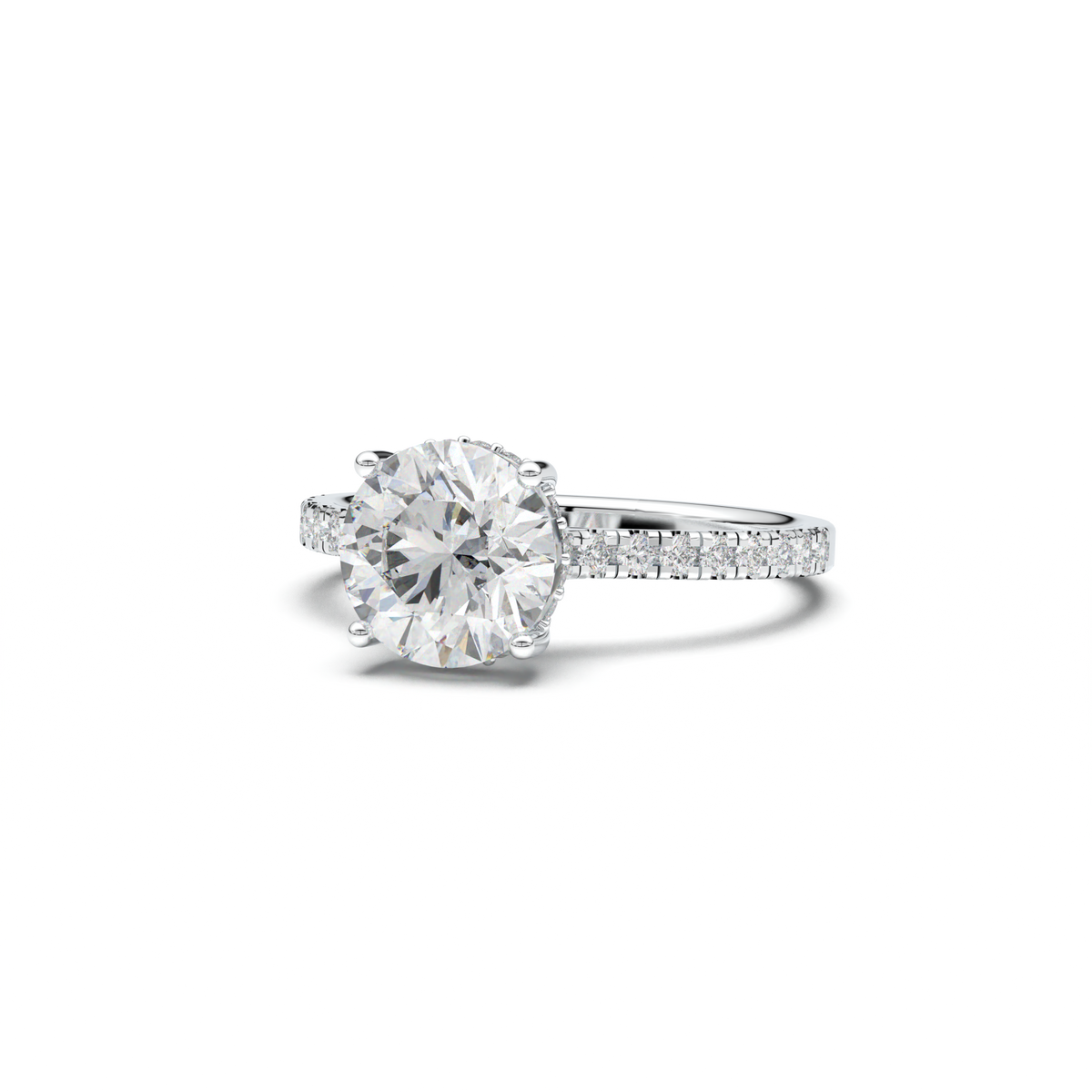 Round Pavé Engagement Ring