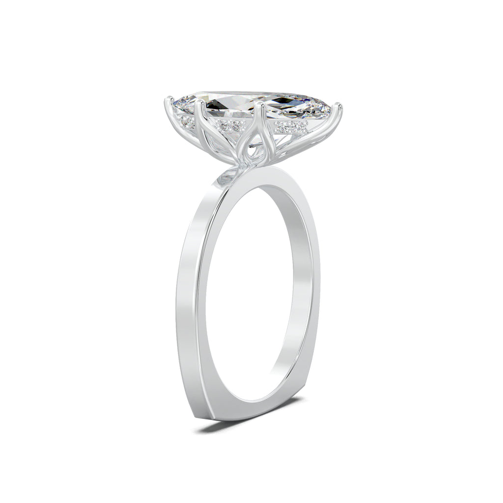 Marquise Hidden Pavé Engagement Ring