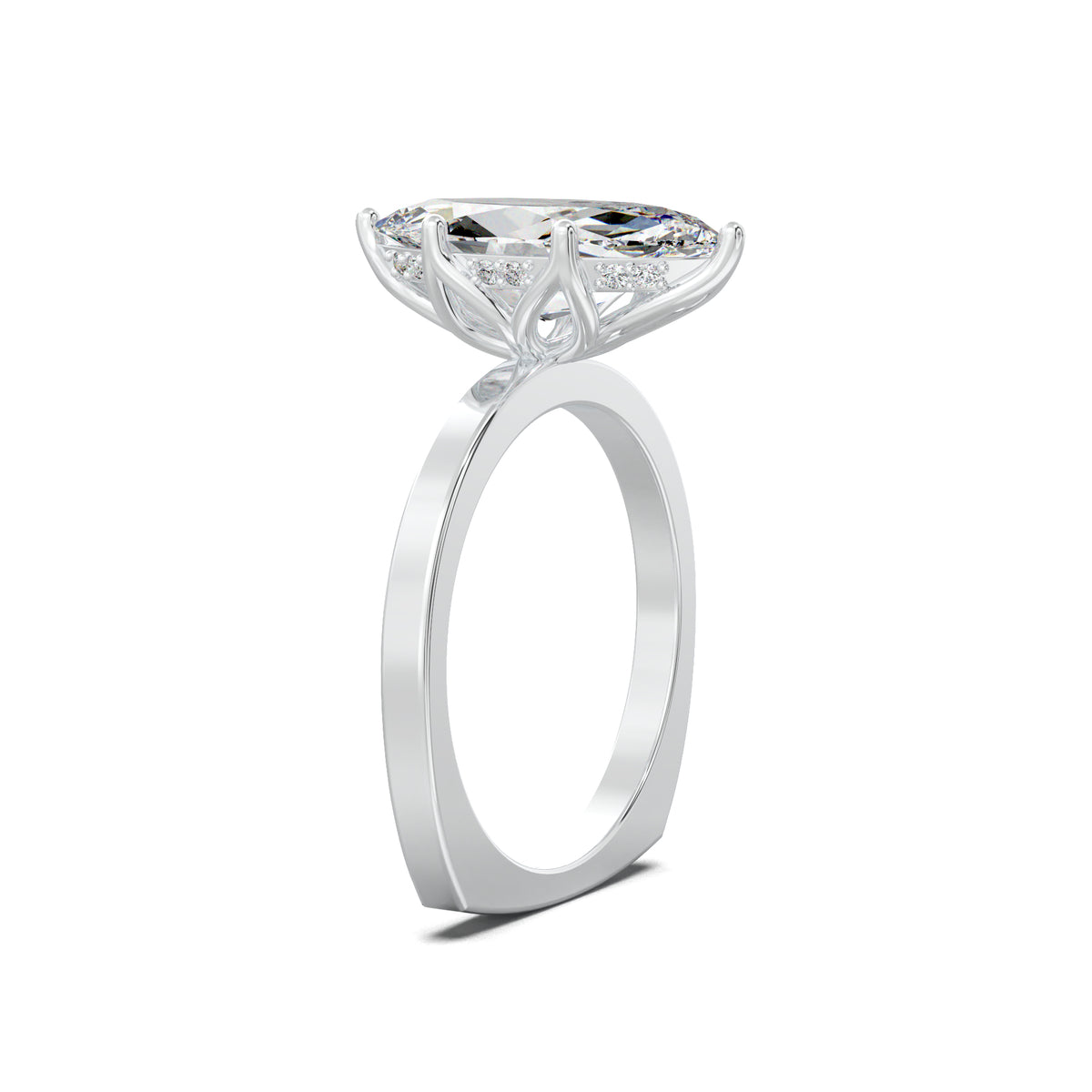 Marquise Hidden Pavé Engagement Ring