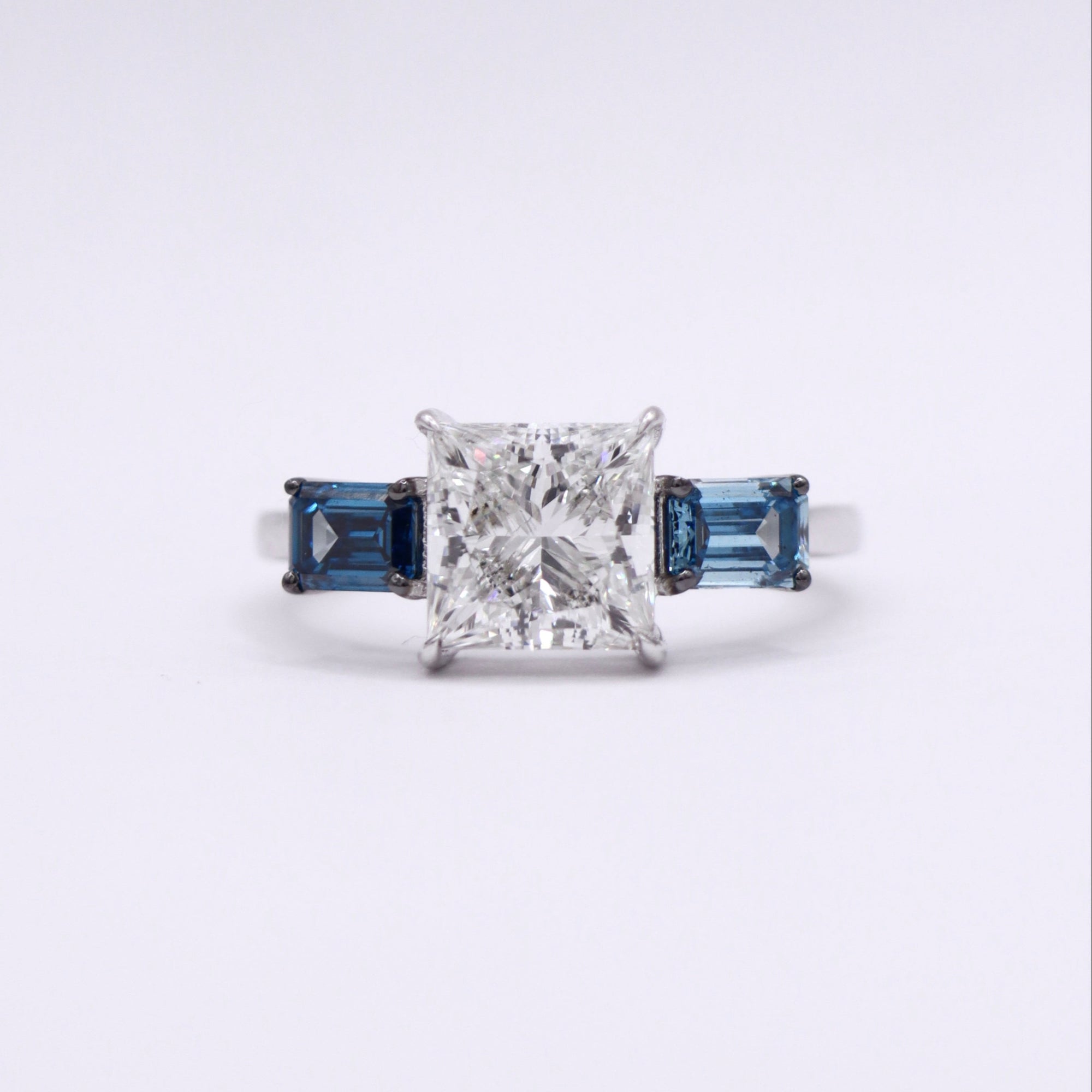 Trinity Princess - Blue Baguette Ring