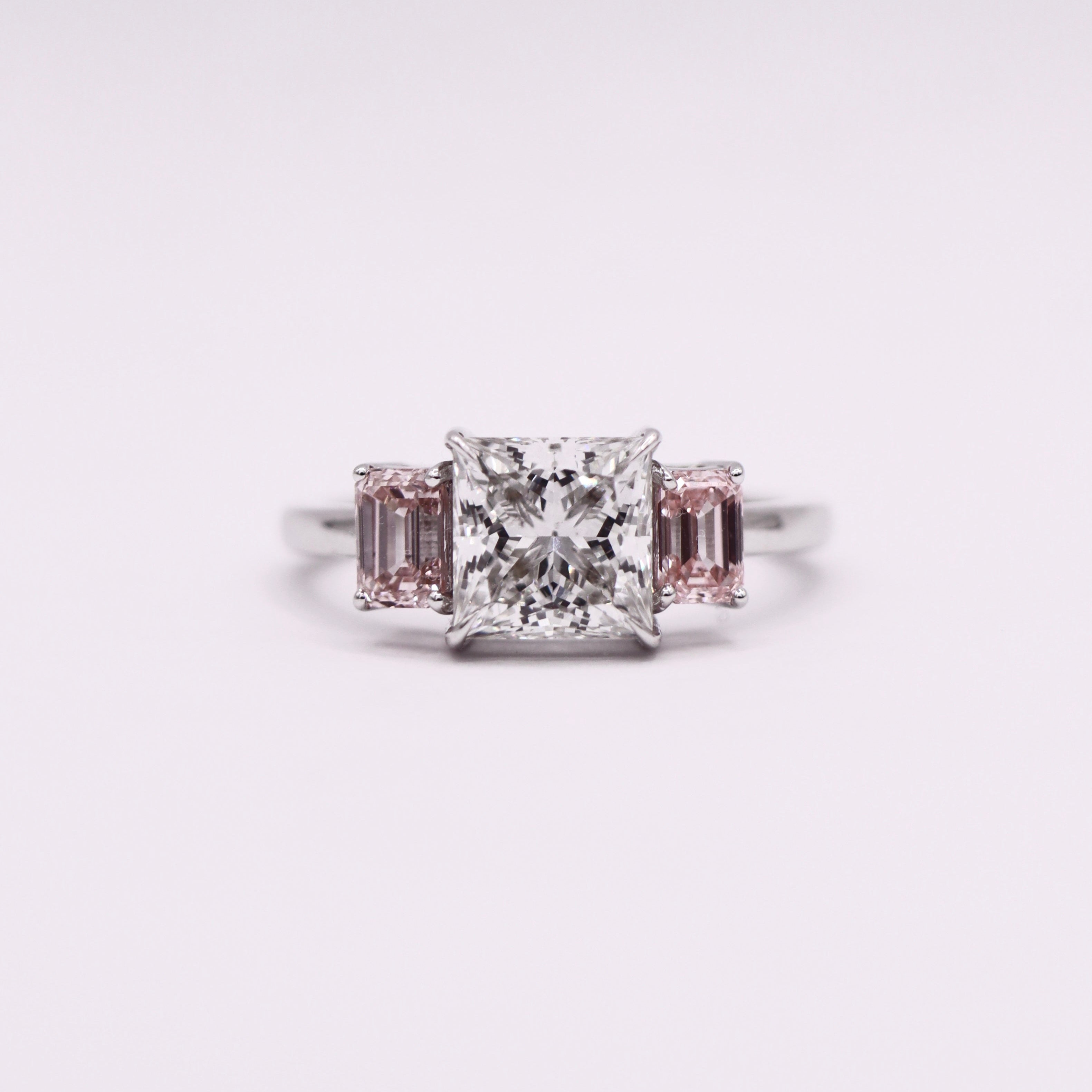 Trinity Princess - Pink Emerald Ring – Diamond Soiree