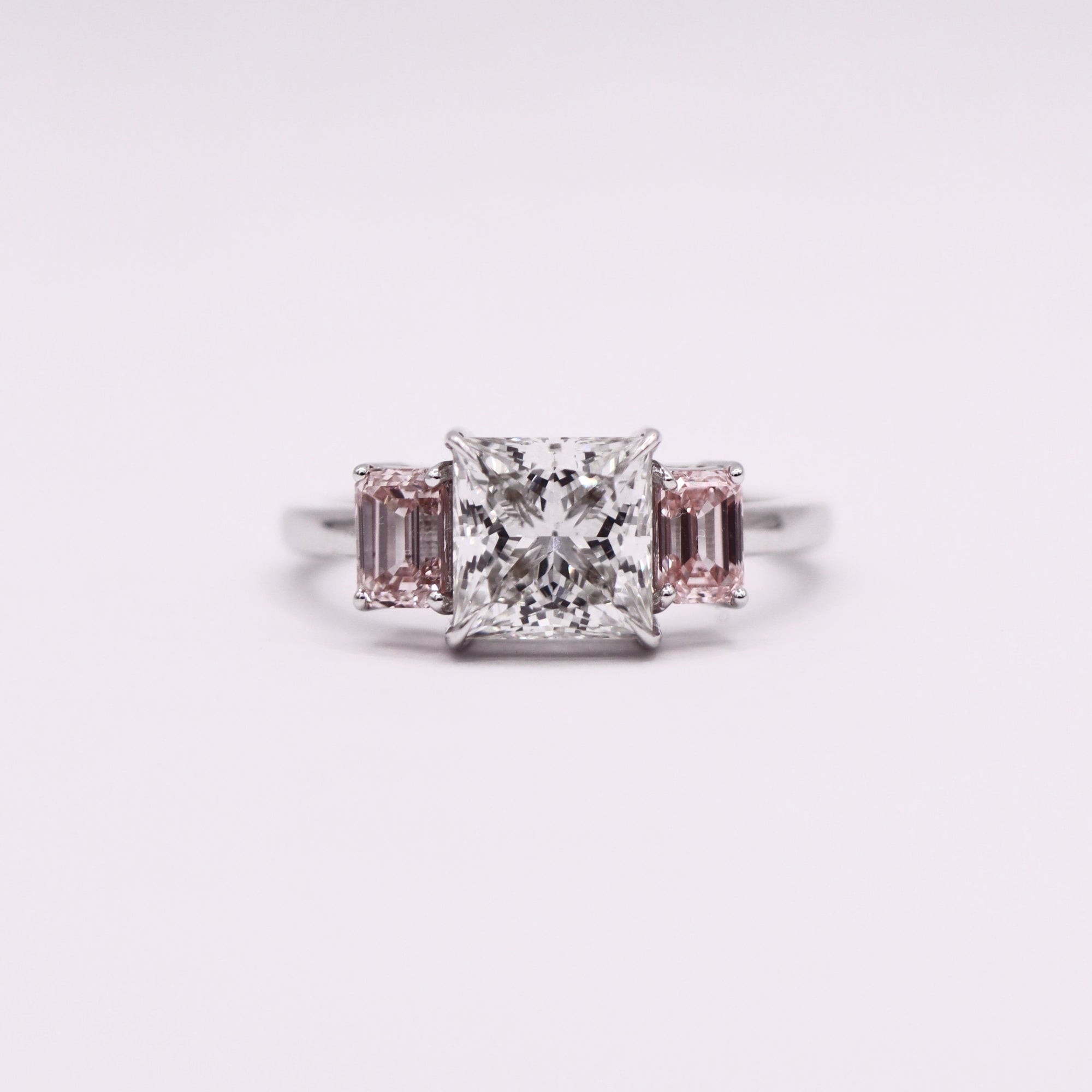 Trinity Princess - Pink Emerald Ring