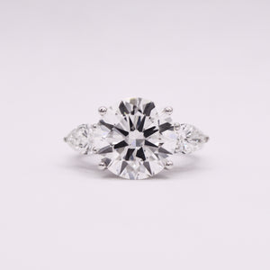 Trinity Hidden Halo Round/Pear Ring