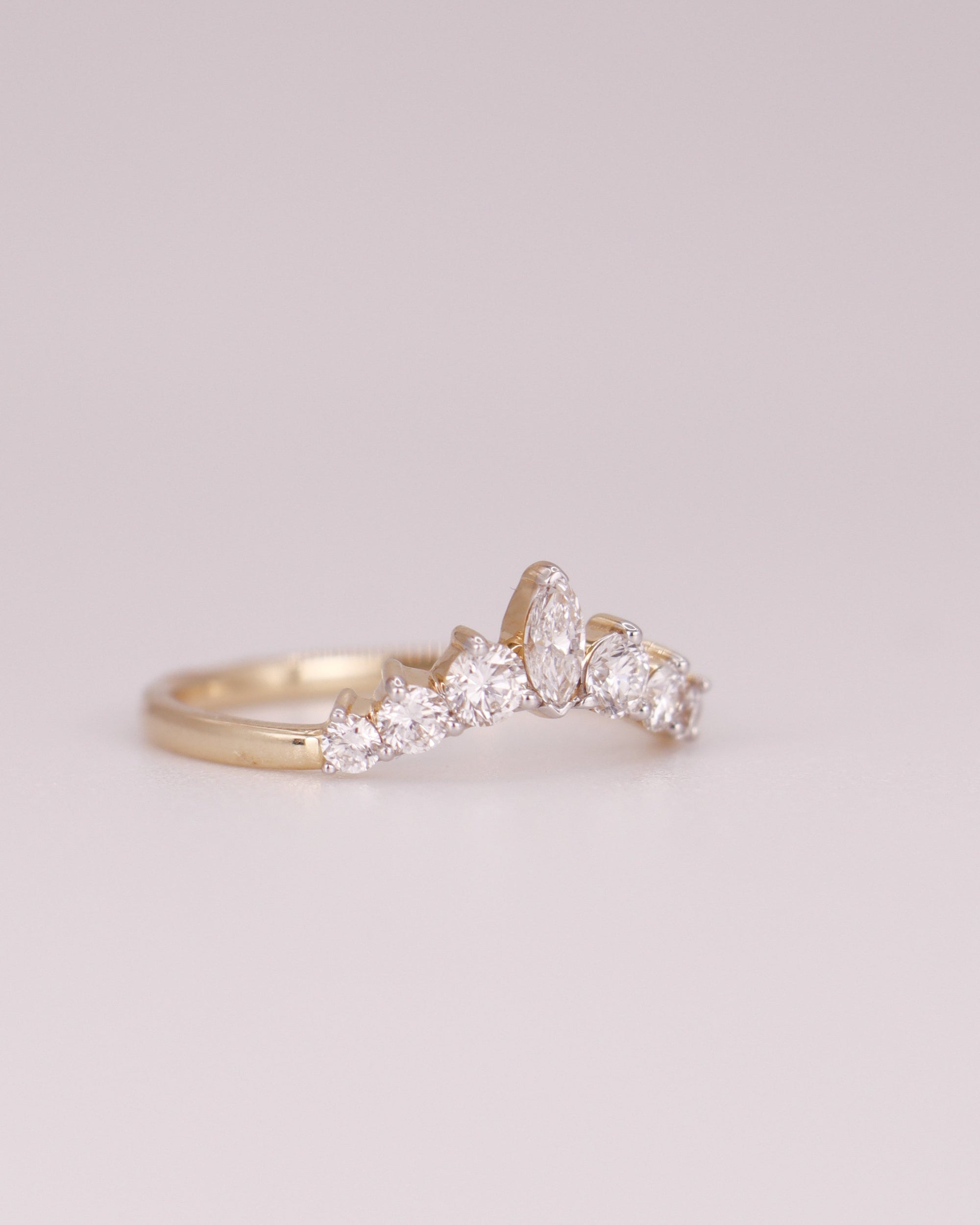 Celestial Contour Band with Marquise