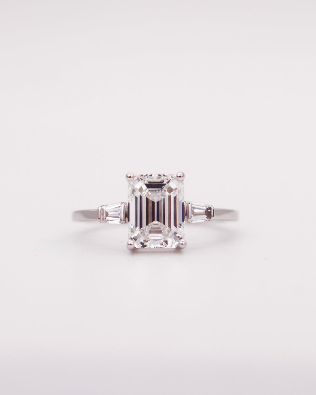 Trinity Emerald Tapered Baguette Ring
