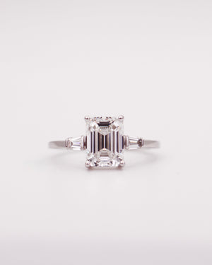 Trinity Emerald Tapered Baguette Ring