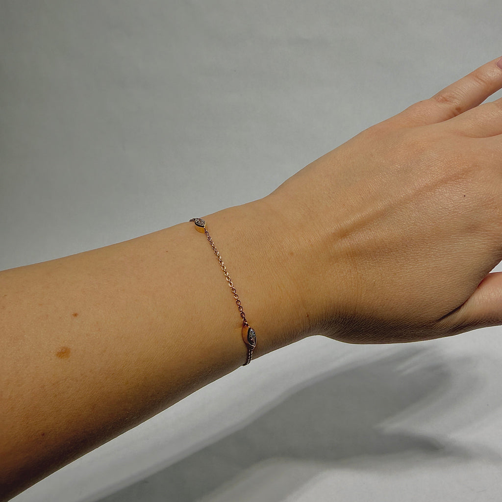 Eclipse Marquise Station Chain Bracelet
