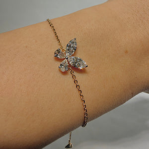 Twilight Marquise-Pear Butterfly Chain Bracelet
