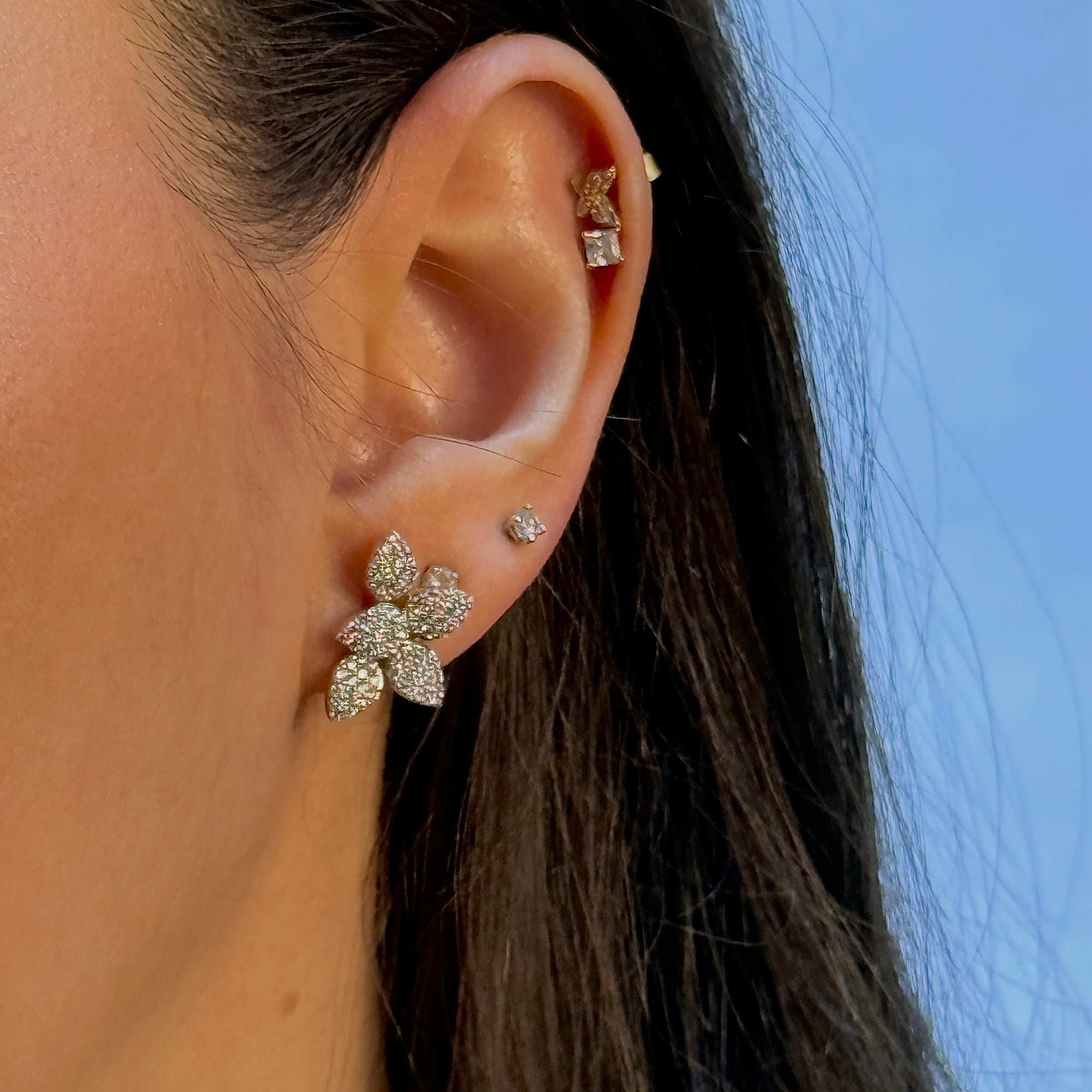 Celestial Cluster Pear Shaped Earring